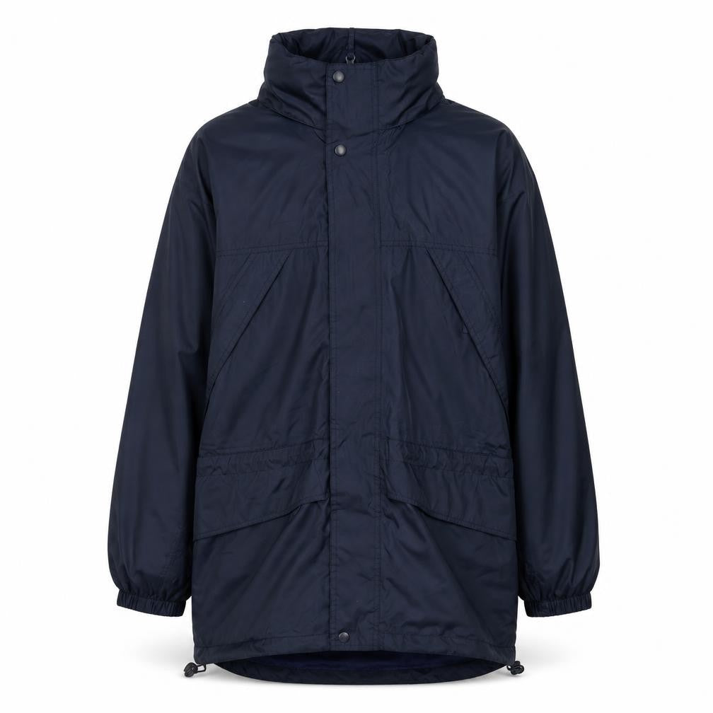 Front view of Tann Uci Men's Blue Polyester Hooded Parka Jacket, size M