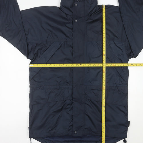Tann Uci Men's Blue Polyester Hooded Parka Jacket Size M