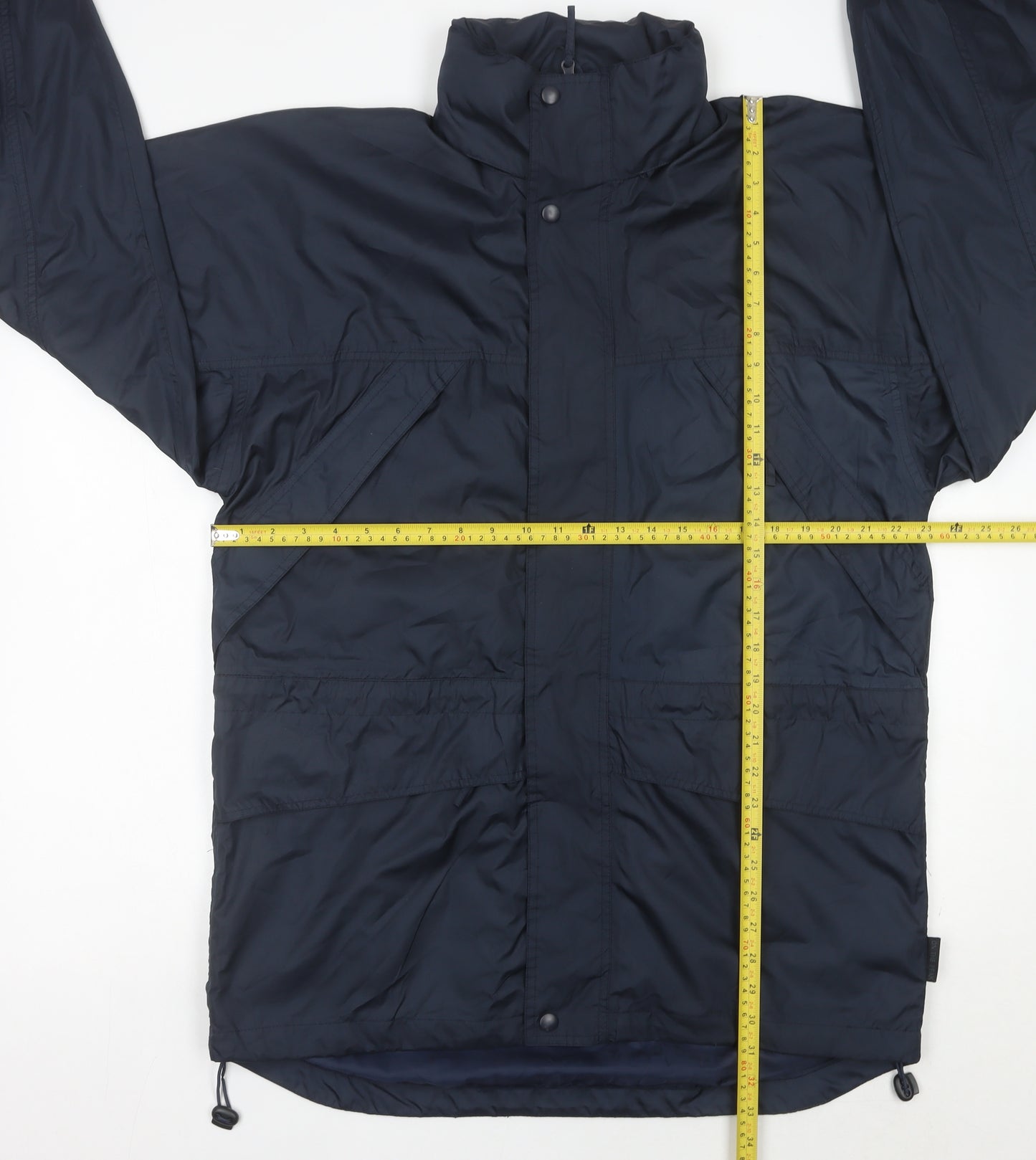 Tann Uci Men's Blue Polyester Hooded Parka Jacket Size M