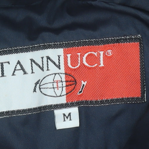 Tann Uci Men's Blue Polyester Hooded Parka Jacket Size M