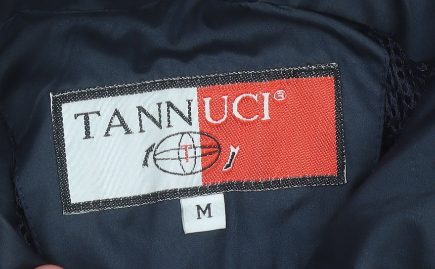 Tann Uci Men's Blue Polyester Hooded Parka Jacket Size M