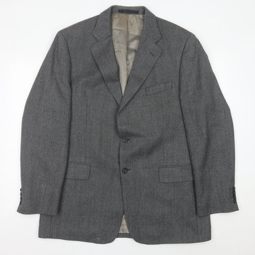 Marks and Spencer Men's Grey Wool Blazer Jacket 44L Regular Fit