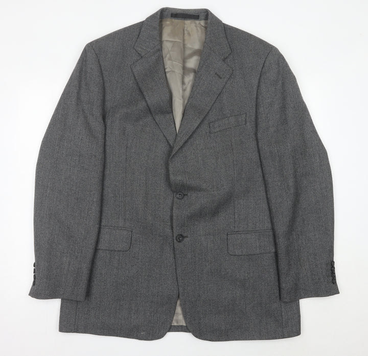 Marks and Spencer Men's Grey Wool Blazer Jacket 44L Regular Fit
