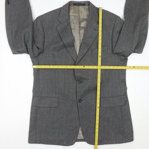 Marks and Spencer Men's Grey Wool Blazer Jacket 44L Regular Fit