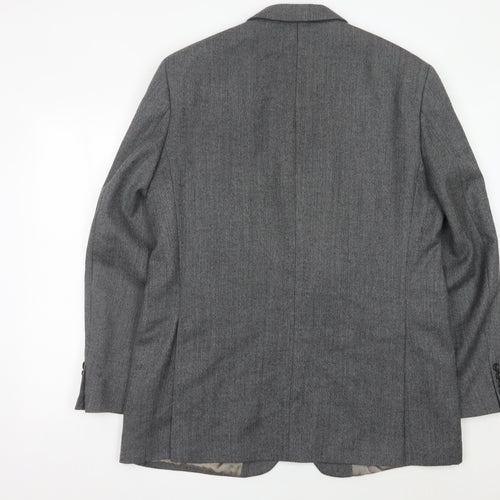 Marks and Spencer Men's Grey Wool Blazer Jacket 44L Regular Fit