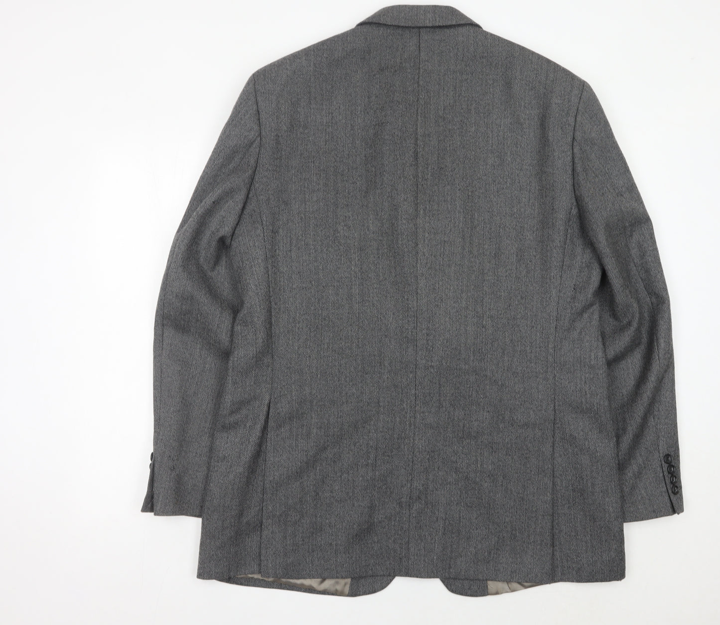 Marks and Spencer Men's Grey Wool Blazer Jacket 44L Regular Fit