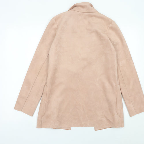 Zara Women Beige XS Blazer Mid-Length Single-Breasted