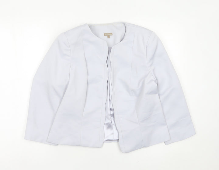 M&Co Women’s Grey Blazer Jacket Size 12 Regular Lined Workwear