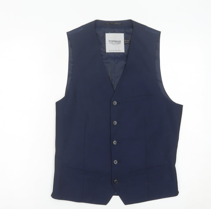 Topman Men’s Blue Suit Waistcoat Size 38 Chest Classic Formal