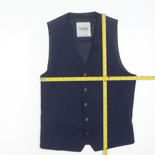 Topman Men’s Blue Suit Waistcoat Size 38 Chest Classic Formal