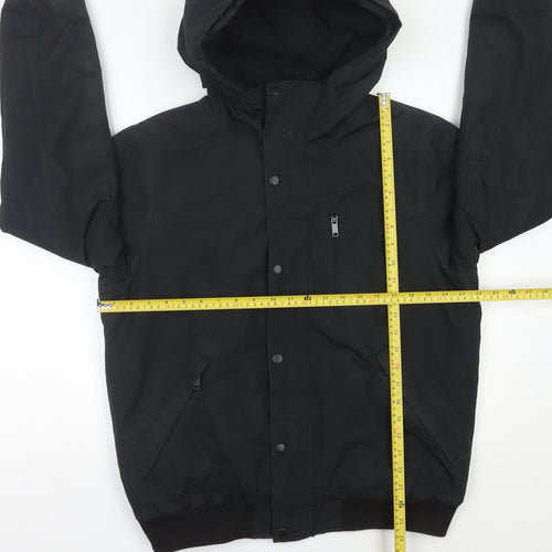 Primark Men’s Black Bomber Jacket Hooded Size M Polyester Casual