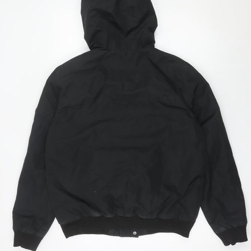 Primark Men’s Black Bomber Jacket Hooded Size M Polyester Casual