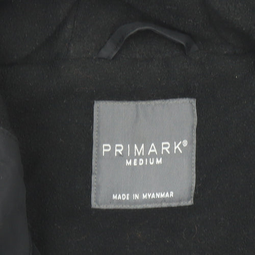 Primark Men’s Black Bomber Jacket Hooded Size M Polyester Casual