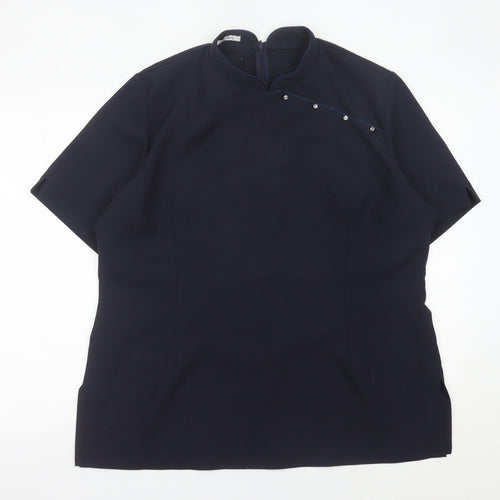 LA Beeby Womens Black Tunic Blouse UK 22 Polyester Workwear