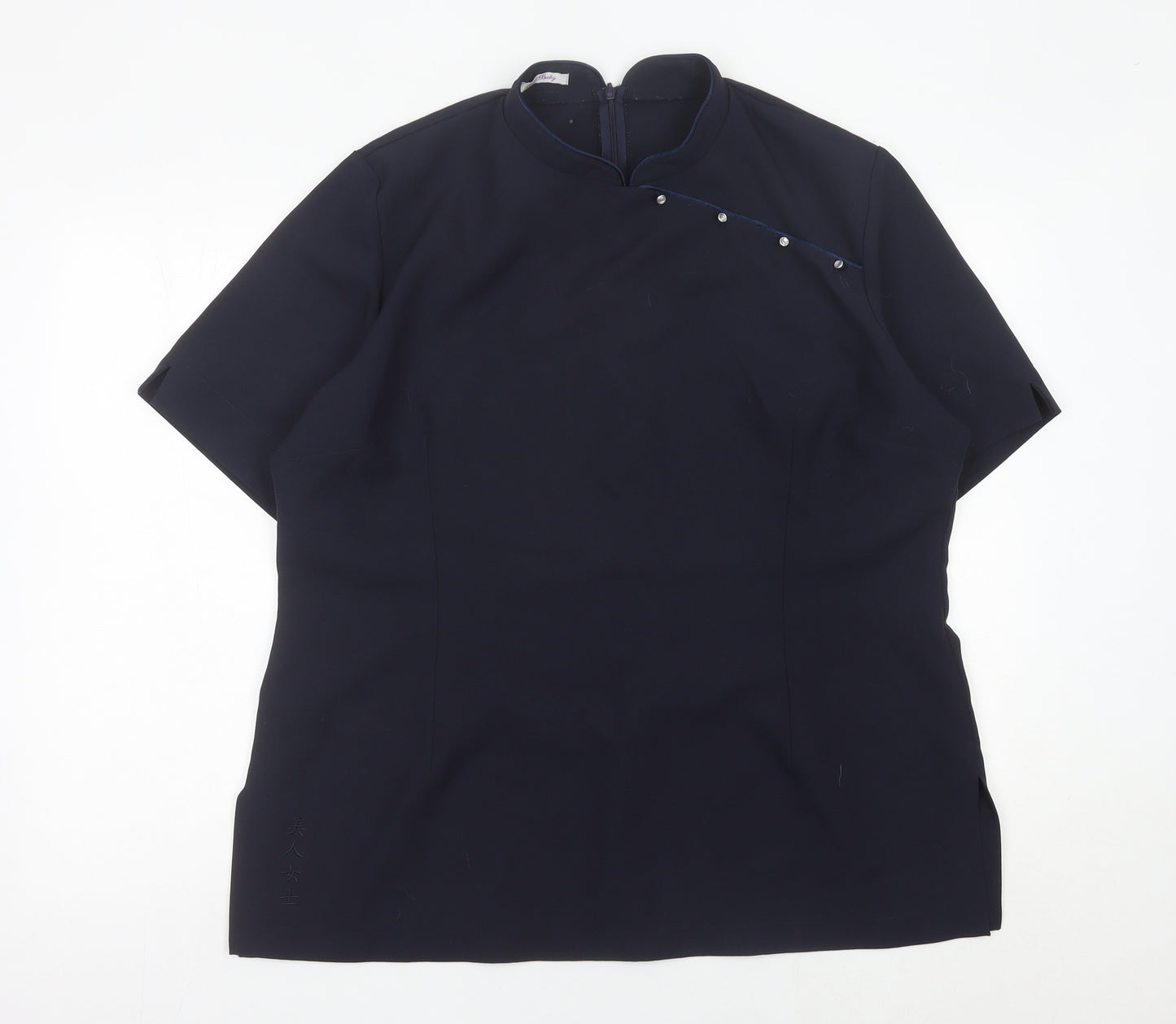 LA Beeby Womens Black Tunic Blouse UK 22 Polyester Workwear