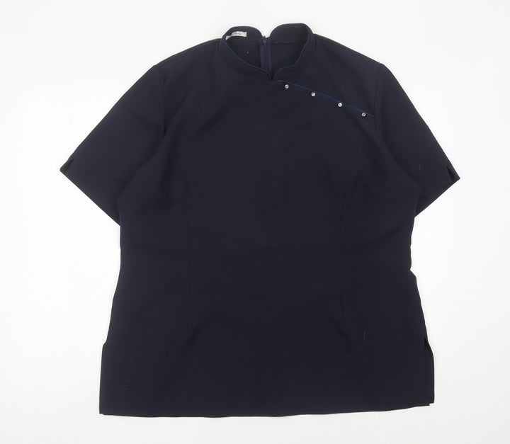 LA Beeby Womens Black Tunic Blouse UK 22 Polyester Workwear