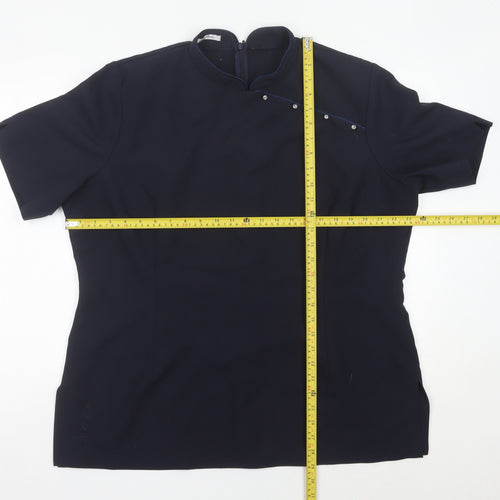 LA Beeby Womens Black Tunic Blouse UK 22 Polyester Workwear