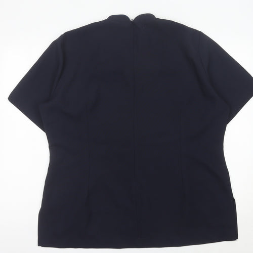 LA Beeby Womens Black Tunic Blouse UK 22 Polyester Workwear