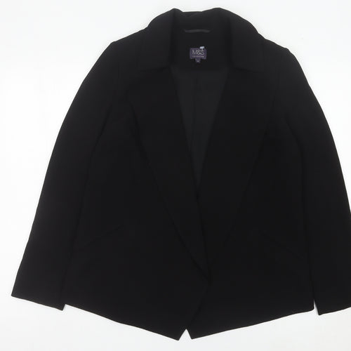Marks and Spencer Womens Black Size 12 Regular Fit Blazer Jacket
