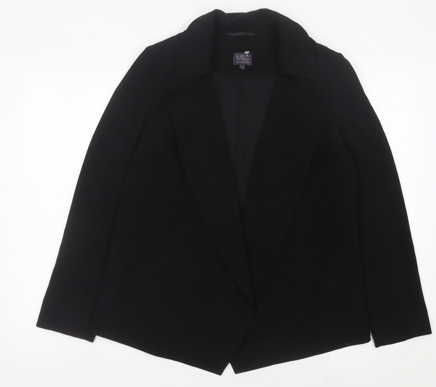Marks and Spencer Womens Black Size 12 Regular Fit Blazer Jacket