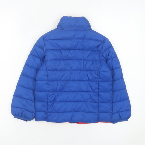 Joules Boys Blue Puffer Jacket Size 4 Years Full Zip Winter Coat