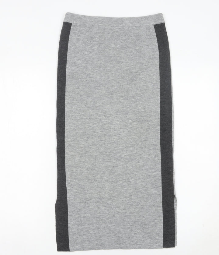Micha Lounge Women’s Grey Midi Pencil Skirt Size S