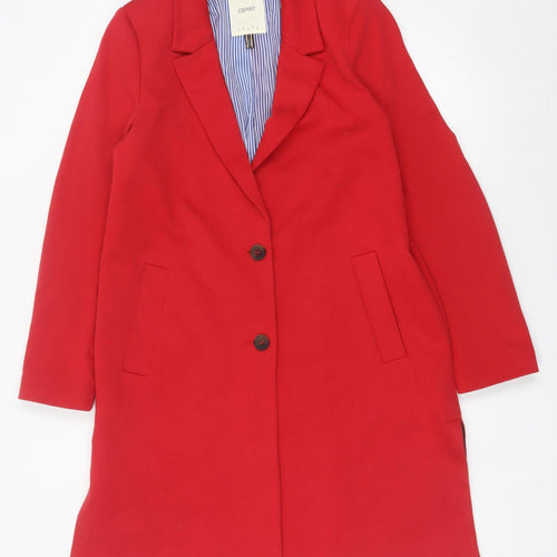 Esprit Womens Red Cotton Blend Blazer Jacket Size L