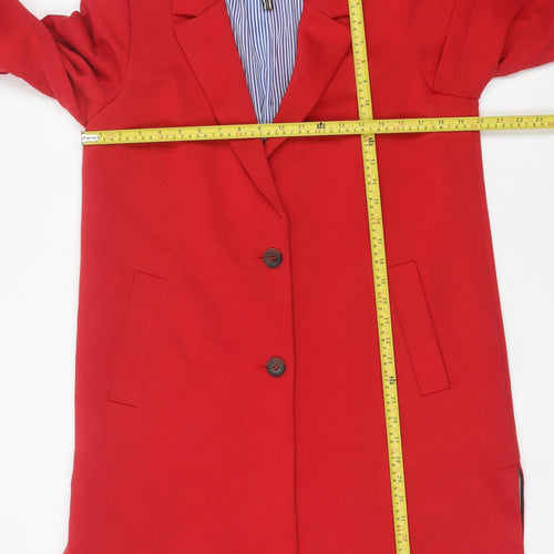 Esprit Womens Red Cotton Blend Blazer Jacket Size L