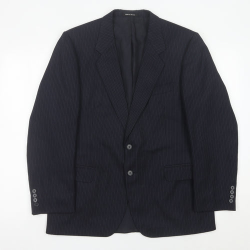 Marks and Spencer St Michael Men’s Blue Pinstripe Wool Blend Blazer 40 Short