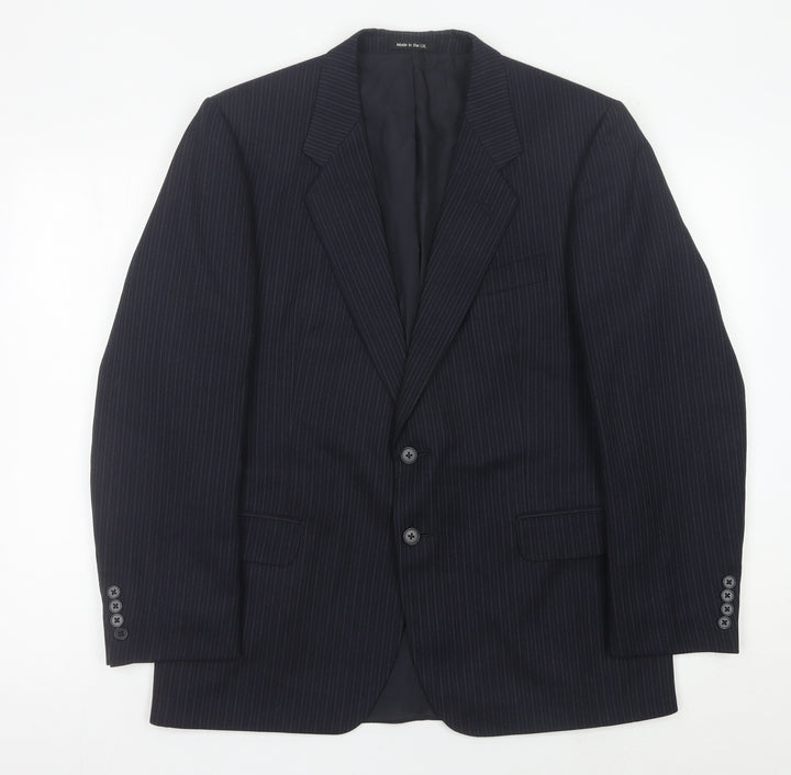 Marks and Spencer St Michael Men’s Blue Pinstripe Wool Blend Blazer 40 Short
