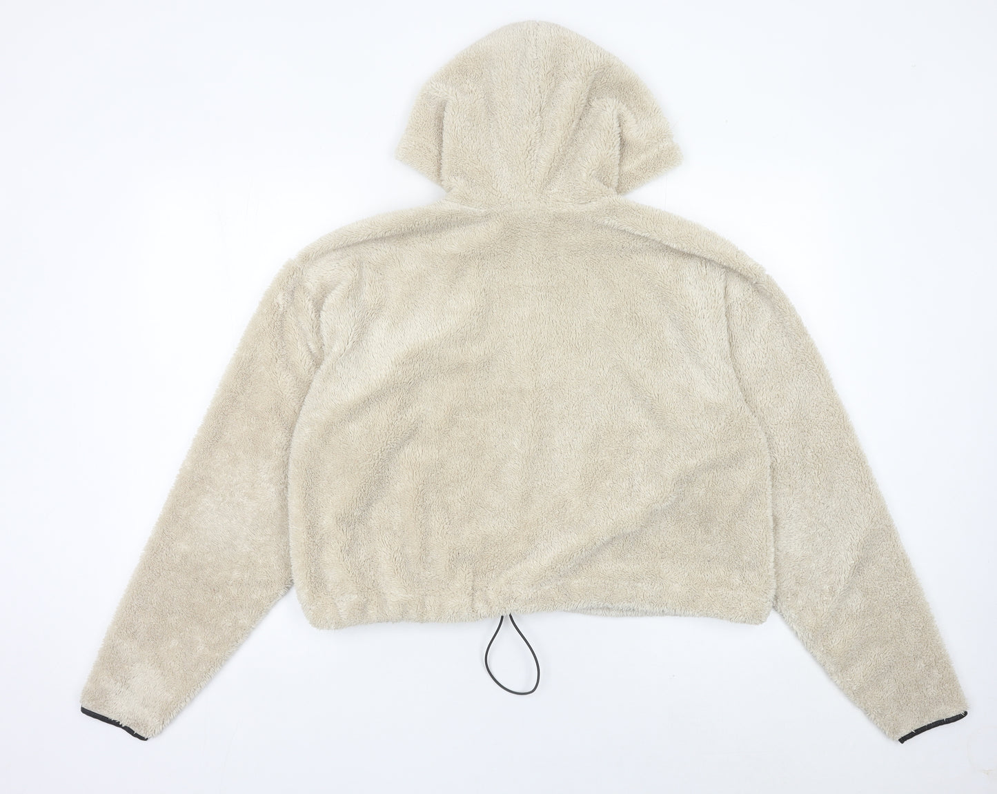 Topshop Women’s Beige Fleece Hoodie UK 8 Pullover Long Sleeve