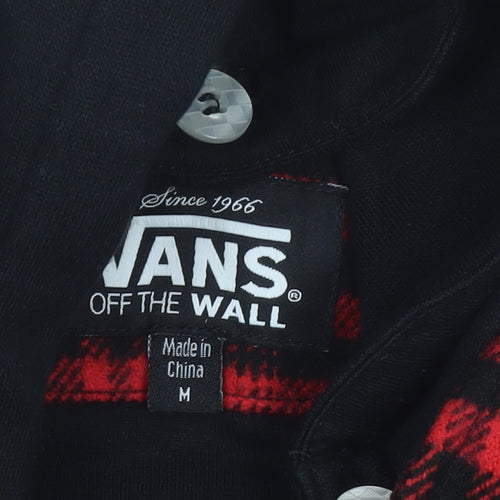 Vans Womens Red Check Hooded Jacket Size M Acrylic Wool