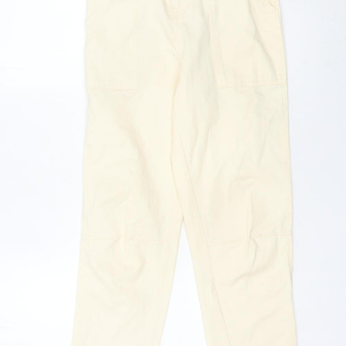 River Island Women’s Beige Paperbag Jeans Size 8 High Rise