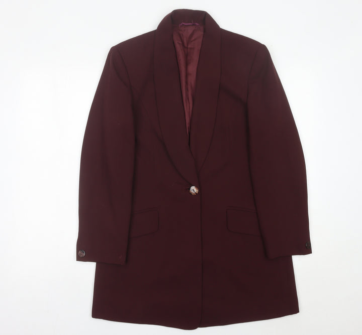 Betty Barclay Women’s Red Blazer Size 10 Shawl Lapel One Button