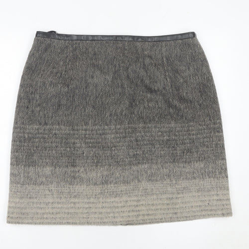 Marks and Spencer Women Grey Wool Blend Pencil Skirt UK 16
