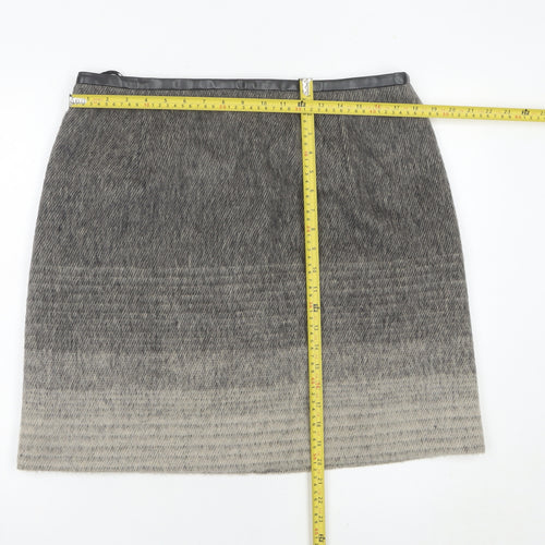 Marks and Spencer Women Grey Wool Blend Pencil Skirt UK 16