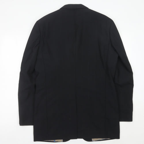 Ben Sherman Men’s Black 38R Long Fit Wool Suit Jacket Classic