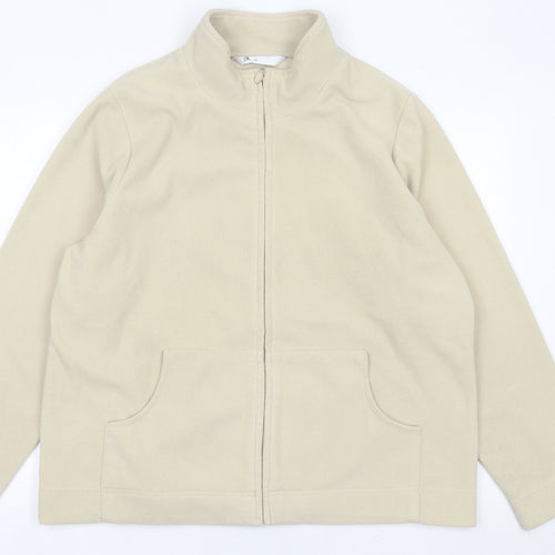 BHS Womens Beige Fleece Jacket Size 20 Full Zip Casual Coat