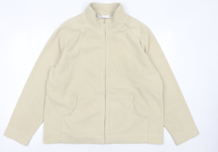 BHS Womens Beige Fleece Jacket Size 20 Full Zip Casual Coat