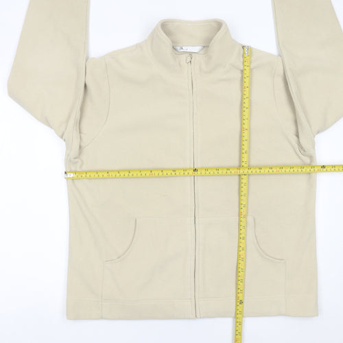 BHS Womens Beige Fleece Jacket Size 20 Full Zip Casual Coat