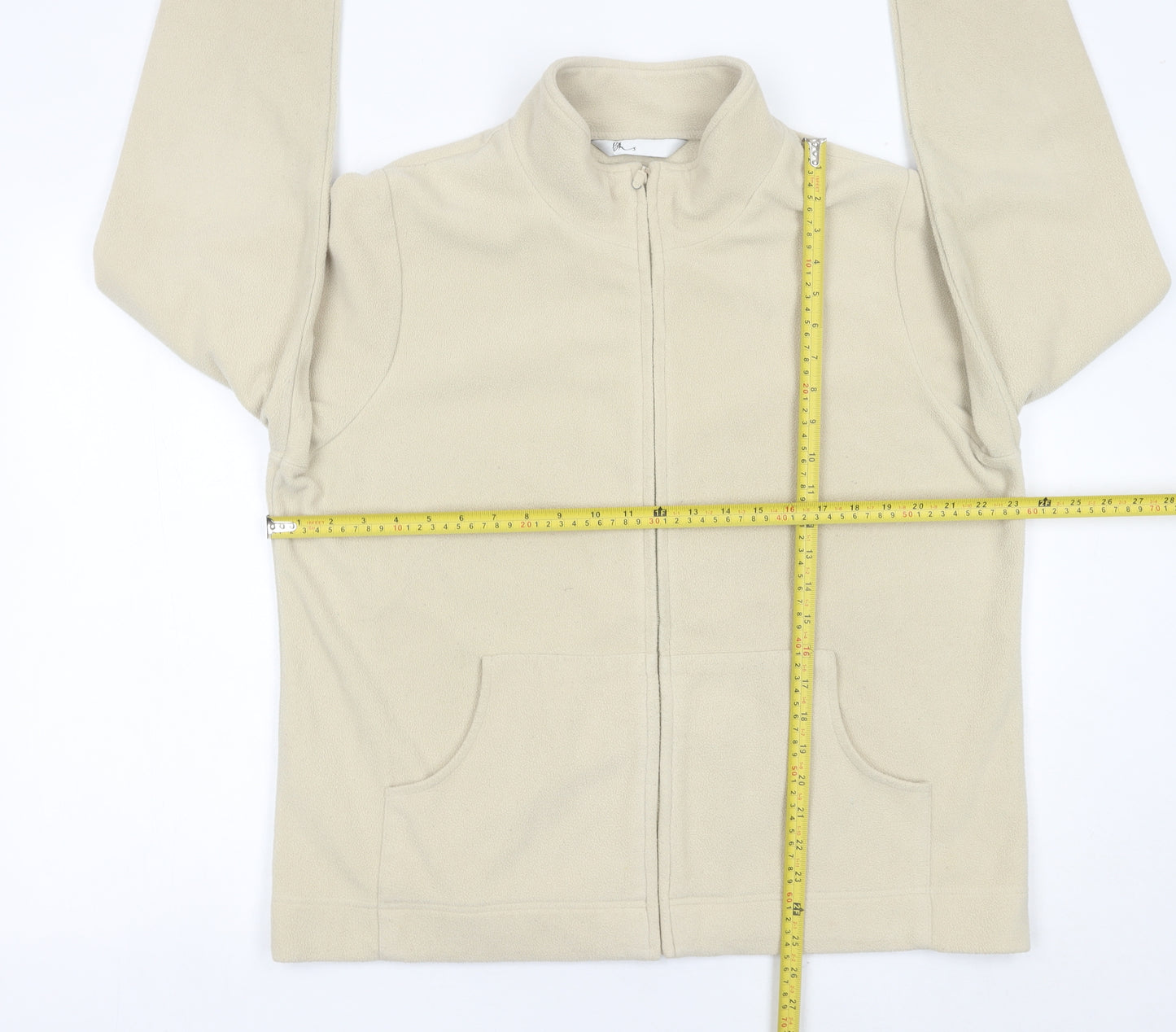 BHS Womens Beige Fleece Jacket Size 20 Full Zip Casual Coat