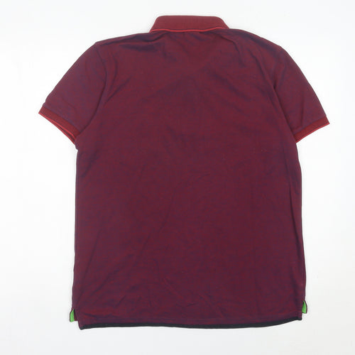 Hugo Boss Mens Red Polo Shirt M Regular Fit Cotton Blend