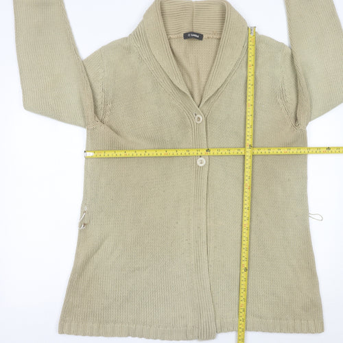 Hawkshead Womens Beige Long Sleeve Cotton Acrylic Cardigan Size 18