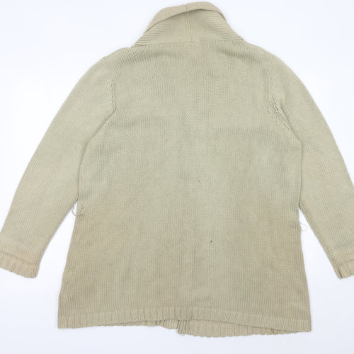 Hawkshead Womens Beige Long Sleeve Cotton Acrylic Cardigan Size 18