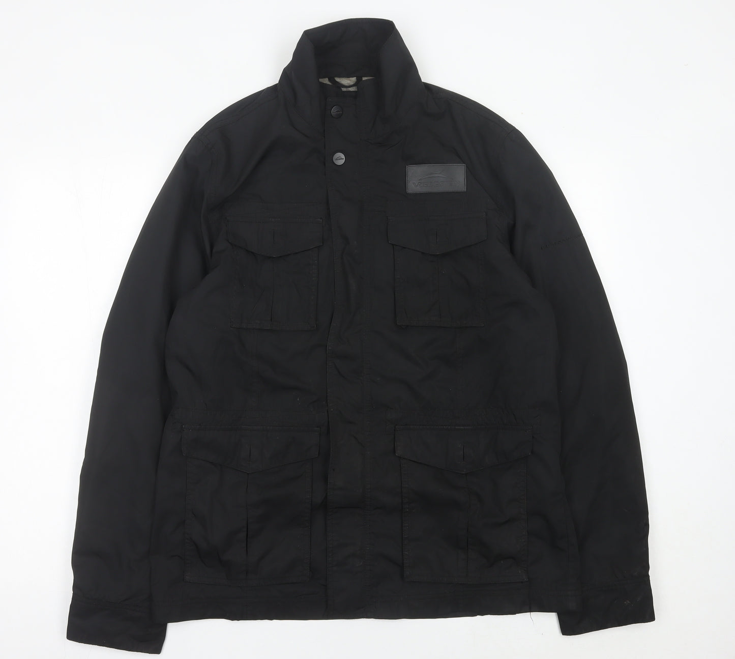 Vredestein Men’s Black Military Jacket L Regular Fit Pockets Zip