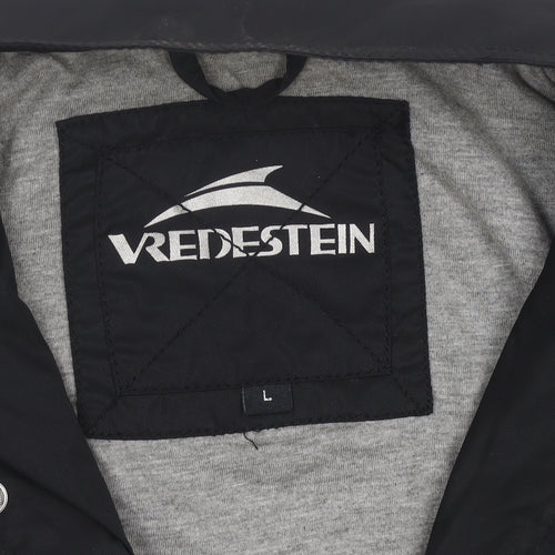 Vredestein Men’s Black Military Jacket L Regular Fit Pockets Zip