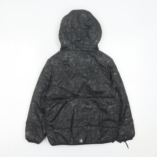 Regatta Boys Black Puffer Jacket 7-8 Years Hooded Quilted Coat
