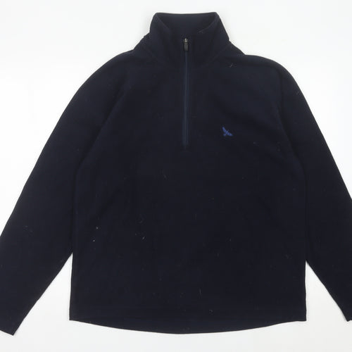 Hawkshead Men’s Blue Fleece Sweatshirt M 1/2 Zip Mock Neck