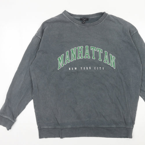 New Look Women Tall Grey Manhattan Graphic Pullover Sweatshirt UK 10
