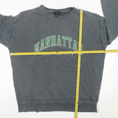New Look Women Tall Grey Manhattan Graphic Pullover Sweatshirt UK 10